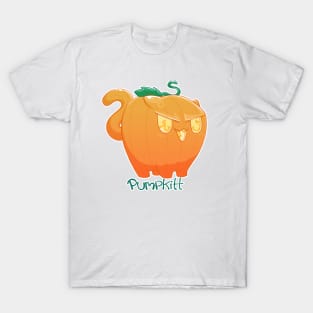 Pumpkitt the Angry Pumpkin Cat T-Shirt